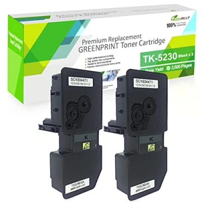 Abbildung von GREENPRINT Kompatible Tonerkartuschen TK5230 TK 5230 2 Schwarz Hohe Kapazität 2600 Seiten für Kyocera ECOSYS P5021 P5021cdn P5021cdw M5521 M5521cdn M5521cdw Drucker Verpackung kann variieren