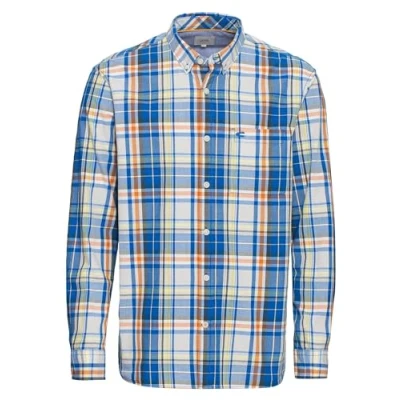Abbildung von camel active Kariertes Langarm AUS Reiner Hemd, Herren, Größe: Medium, Strong blue