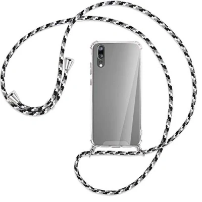 Abbildung von mtb more energy Handykette kompatibel mit Huawei P20 (5.8&#039;&#039;) Camouflage weiß Smartphone Hülle zum Umhängen Anti Shock Full TPU Case