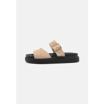 Abbildung von Clarks Aristella Pantolette flach, Damen, Größe: 38, Ecru Schuhe