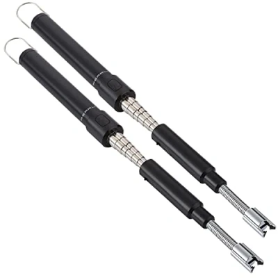 Abbildung von PEARL Stab Feuerzeug: 2er Set ausziehbare Teleskop Akku Feuerzeuge, USB Ladefunktion, 80 cm (Elektrisches Lichtbogen Feuerzeug, Feuerzeug flammenlos Lichtbogen, Ewige Streichholz)