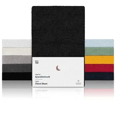 Abbildung von Blumtal Spannbettlaken Frottee Bettlaken, Frottee, Gummizug: rundum, (2 Stück), wärmend bis 25cm Matratzenhöhe, Premium Qualität 170 g/m²