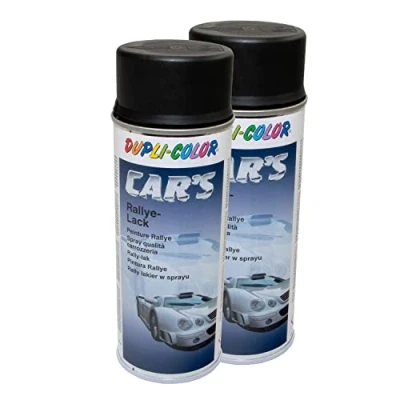Abbildung von Lackspray Spraydose Sprühlack Cars Dupli Color 652240 schwarz seidenmatt 2 X 400 ml