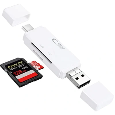 Abbildung von USB 2.0 Kartenleser, C SD Highspeed SD/Micro Kartenlesegerät OTG Adapter, Unterstützt SD/TF/SDHC/SDXC/MS/MSXC/MMC, Kompatibel mit MacBook Pro/Mac
