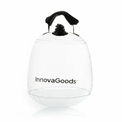Abbildung von InnovaGoods Aufblasbare Kettlebell 10L für Ganzkörpertraining, Anpassbar, Inkl. Übungsanleitung und Pumpe, Durchsichtig, Ø25 x 32 cm, Polyvinylchlorid