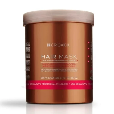 Abbildung von CRIOXIDIL Haarreparaturmaske 1000 ml für trockenes und geschädigtes Haar mit hydrolisiertem Keratin Hagebutten repariert die Haarfaser regeneriert Dermis der Kopfhaut