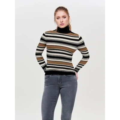 Abbildung von ONLY Onltilde L/S HIGH NECK LACE JRS Langarmshirt, Damen, Größe: Small, Black