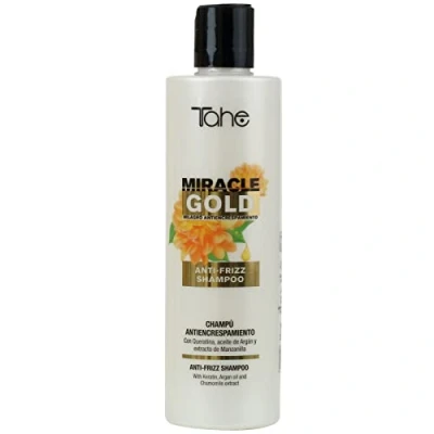 Abbildung von Tahe Miracle Gold Anti Frizz Shampoo mit Keratin, Arganöl und Kamillenextrakt, Wunder, 300 ml