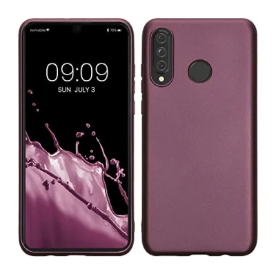 Abbildung von kwmobile Case kompatibel mit Huawei P30 Lite Hülle Schutzhülle aus Silikon metallisch schimmernd Handyhülle Metallic Lavendel