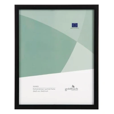 Abbildung von goldbuch Bilderrahmen Skandi 20x25 cm, Einzelrahmen aus Echt Holz, Portraitrahmen zum Stellen, Holzrahmen mit Wandhalterung, Foto Rahmen, Frame schwarz