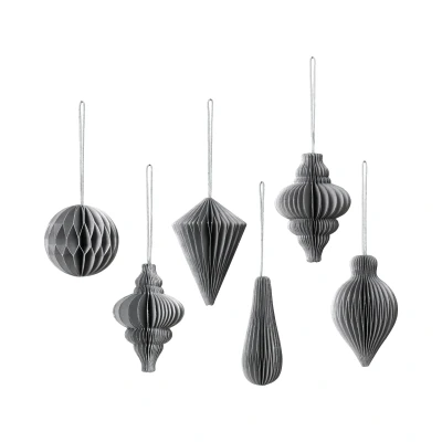 Abbildung von Broste Copenhagen CHRISTMAS MIX Papierhänger silver Set6