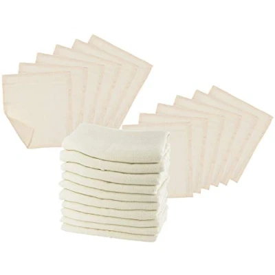 Abbildung von Bio Mullwindeln 10er Set mit Waschlappen 100% Baumwolle (kbA) GOTS zertifiziert, Natur, 80 x cm