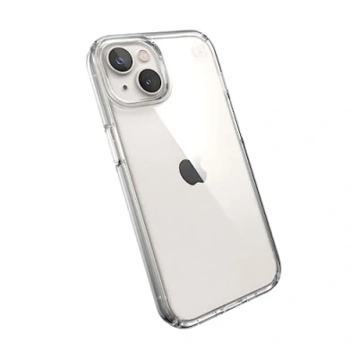 Abbildung von Speck Presidio Perfect Clear + MagSafe iPhone 14 / 13 Hülle mit MICROBAN Beschichtung (klar)