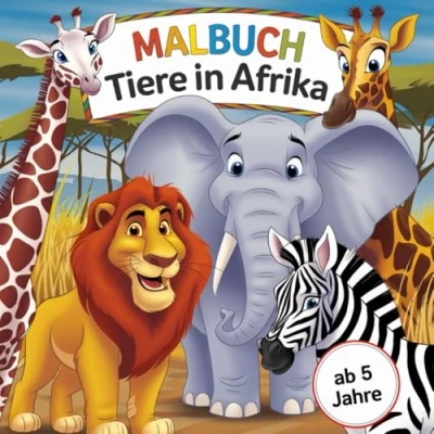 Abbildung von Malbuch Tiere in Afrika: 50 Tiermotive zum Ausmalen für Jungen und Mädchen ab 5 Jahren