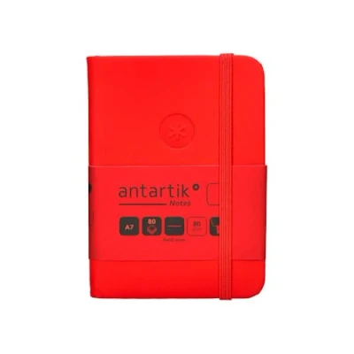 Abbildung von Antartik Notizheft mit Gummiband, fester Einband, A7, glatte Blätter, Rot, 80 Blatt, g, FSC