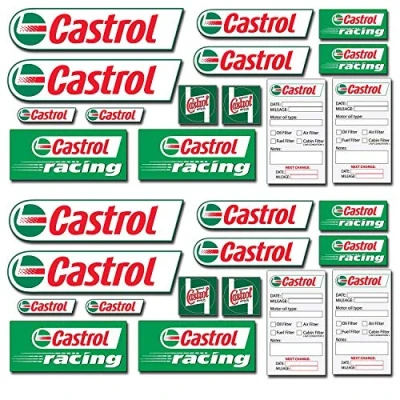 Abbildung von Embroidery King Europe Aufkleber Set Motorrad Auto Motorsport Rally Moto GP Race TT 28 Sticker Castrol