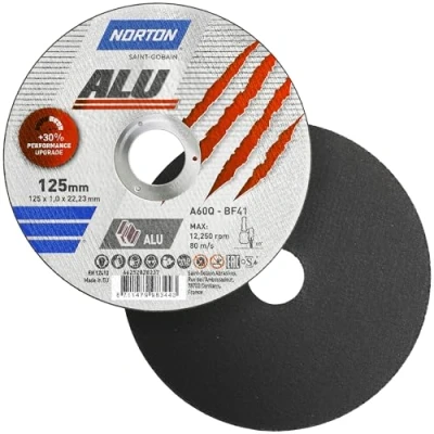 Abbildung von Norton Trennscheibe Aluminium A 36 Q ALU Durchmesser wählbar: 125 x 1 22.23 mm 10 Stück