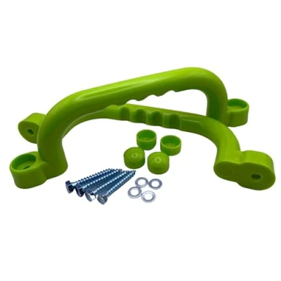 Abbildung von HOQ 1 Paar Premium Haltegriffe 2 Stück hochwertige Kunststoff Griffe Handläufe 240x75 mm für Stelzenhäuser, Hochbetten, Spielhäuser und Spieltürme Apfelgrün