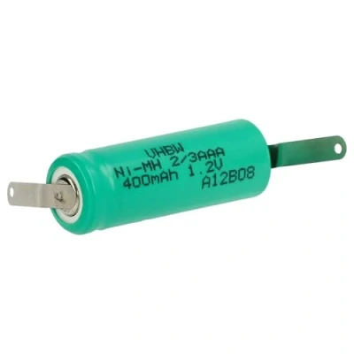 Abbildung von vhbw 2/3AAA NI MH Akku Zelle 400mAh (1.2V) Z Lötfahne kompatibel mit Modellbau, Solarleuchten, Telefon, etc.