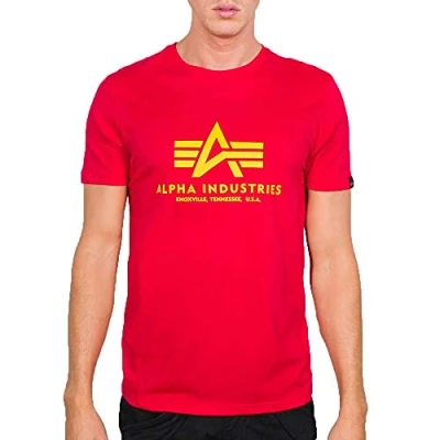 Abbildung von Alpha Industries Herren Basic T Shirt,Rot (Speed Red 328), Small