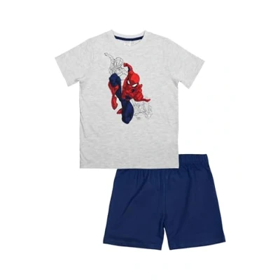 Abbildung von Marvel Spiderman Set Kurzarm Nachtwäsche für Kinder, Größe: 134/140, Grau blau