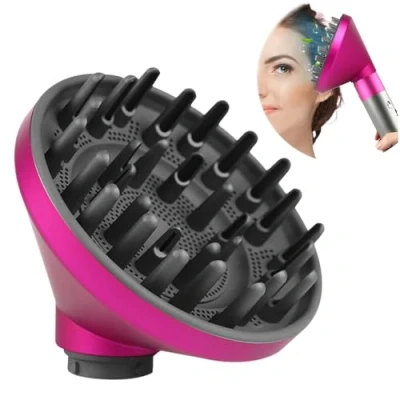 Abbildung von Dxyue Diffusor Aufsatz für Dyson Airwrap Styler HS01 HS05, verwandelt Ihren Haarstyler in einen Haartrockner(Rosenrot)