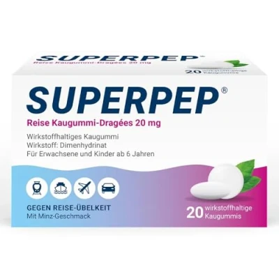Abbildung von Superpep Reise Kaugummi Dragees 20 mg St