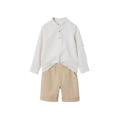 Abbildung von Vertbaudet Festliches SET Shorts für Kinder, Größe: 152, Beige