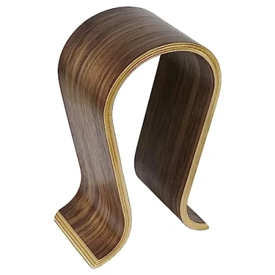 Abbildung von Linkidea Ständer für hölzerne Omega Kopfhörerständer/Headset Halter/Schreibtisch Display Aufhänger, passend Audio Technica, Bose, AKG, Sennheiser, Beats Studio Solo und viele Kopfhörer