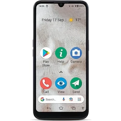 Abbildung von Doro 8100 4G Smartphone Senior Handy wasserdicht Dreifachkamera Assistenztaste mit GPS 6,1 Zoll (16,1 cm) Display Gesichtserkennung Android 12 GB (schwarz)