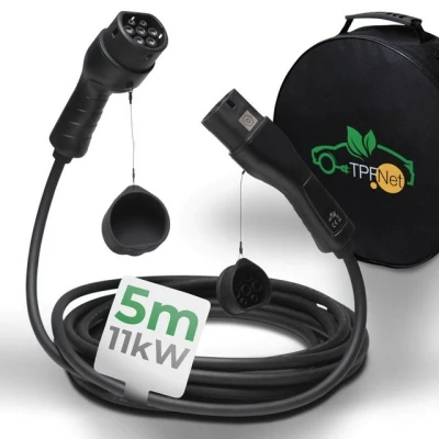 Abbildung von TPFNet Typ 2 E Auto 11kW Ladekabel 16A Autoladekabel, Stecker, (500 cm), Elektroauto 2, IP65 geschützt, 3 Phasig, 5m
