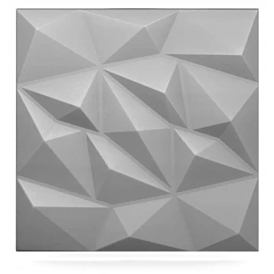 Abbildung von Deccart 3D Wandpaneele Styropor Wandverkleidung Decke Deckenverkleidung Paneele Deckenplatten Wall Deko Panel Wand Panels Polystyrol 50x50 cm Brylant 8 m², 32 Stück, Grau