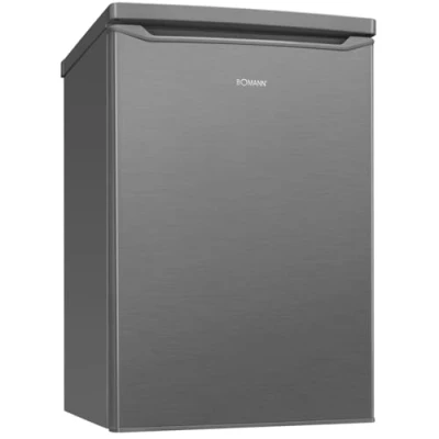 Abbildung von Bomann® Kühlschrank mit Gefrierfach klein 2 Ablagen leise 4 Sterne Obst und Gemüsefach Türanschlag wechselbar KS 7251 inox
