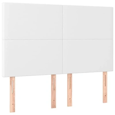 Abbildung von vidaXL Kopfteil Kopfteile 4 Stk. Weiß 72x5x78/88 cm Kunstleder, (1 St)