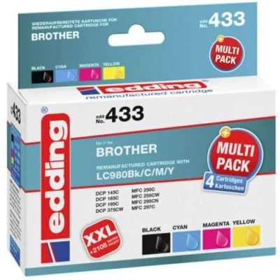 Abbildung von edding Tinte ersetz LC 980BK, 980C, 980M, 980Y Tintenpatrone