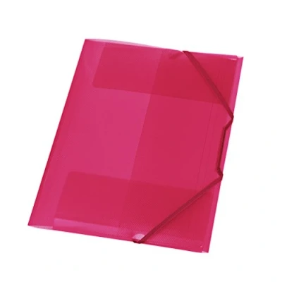 Abbildung von Herlitz 10092856 Gummizugmappe A4 mit 3 Einschlagklappen und 2 Gummizügen, PP, transluzent himbeer