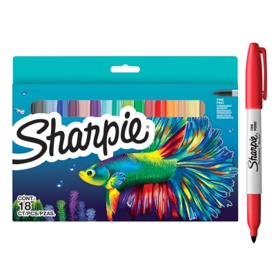 Abbildung von Sharpie Permanent Marker Fine BTS Assorted Colours 18pc