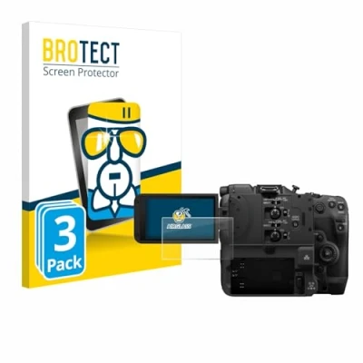 Abbildung von BROTECT Schutzglas für Canon EOS C400 (3 Stück) Schutzfolie Panzer Folie Glas [Extrem Kratzfest 9H, Anti Fingerprint, Ultra Transparent]