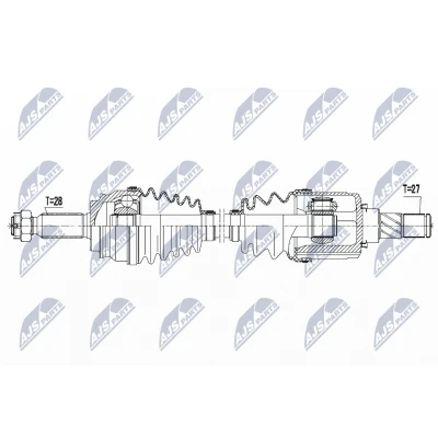 Abbildung von NTY NPW CH 046 Antriebswelle Vorderachse links 650 JEEP: Compass