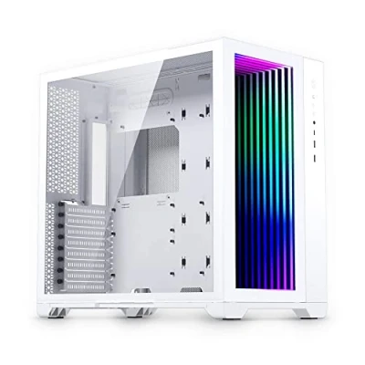Abbildung von Magniumgear NEO Qube 2 IM, Dual Chamber ATX Mid Tower, Digital RGB Infinity Mirror Front Panel, Tempered Glass Panels, Weiß