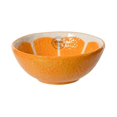 Abbildung von Schale 15x6cm Keramik in Orangen Form Schalen &amp; Schüsseln Servierschale Salatschale Dessertschale Müslischale Obstschale Dekoschale Frühling Sommer Früchte Geschirr Orange Weiß