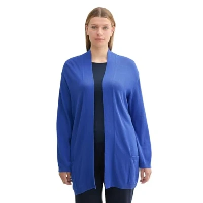 Abbildung von TOM Tailor MIT Taschen Strickjacke, Damen, Größe: 48, Preppy jean blue