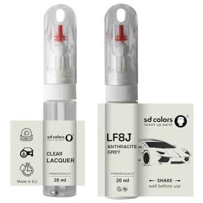 Abbildung von SD COLORS Lackstift LF8J, Anthrazitgrau, 20 ML, praktischer Pinsel zur Reparatur von Kratzern (Farbe + Lack)