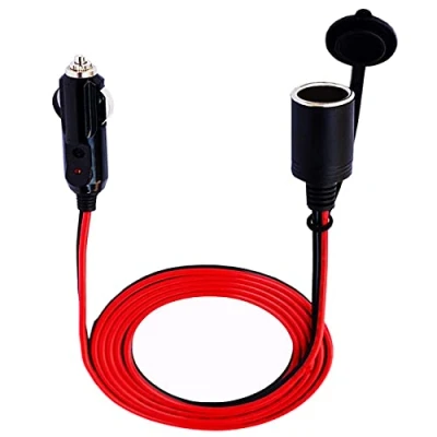Abbildung von Dongge 2m KFZ Verlängerungskabel Zigarettenanzünder Buchse Stecker 16AWG Hochleistungskupferkabel aus reinem Kupfer mit 12V/ 24V Adaptersteckdosen 15A