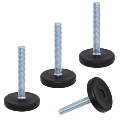 Abbildung von SKIR&#039;CO Möbel Nivellierfüße, M6 x 40 mm, verstellbare runde Beine, 30 mm Durchmesser, Gewinde Nivellierfuß, 4 Stück