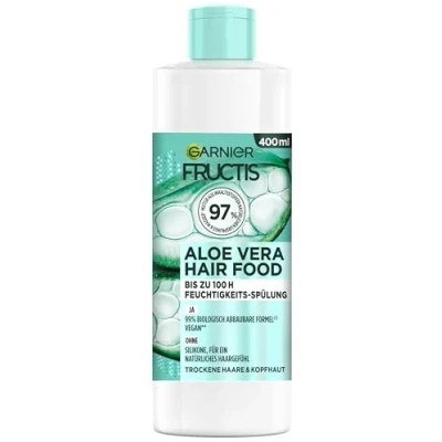 Abbildung von Garnier Fructis Feuchtigkeits Aloe Vera Hair Food Spülung, für normales bis trockenes Haar, Vegan, 400 ml (1er Pack)