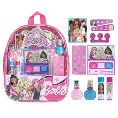 Abbildung von Barbie Townley Girl 12 teiliges Make up Rucksack Set mit Lippenbalsam, Nagellack, Nagelfeile, Haarschleifen und anderem Zubehör, ab 3 Jahren, teilig