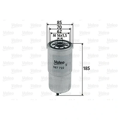 Abbildung von VALEO 587722 Kraftstofffilter Anschraubfilter BMW: 3 Limousine, 5 Touring, LAND ROVER: Range Rover 2, 75 Tourer