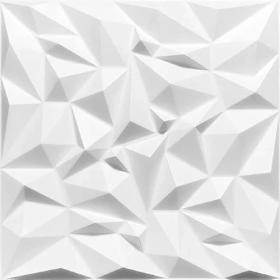 Abbildung von Deccart 3D Wandpaneele Wandverkleidung Decke Deckenverkleidung Paneele Deckenplatten Wall Deko Panel Wand Styropor Panels Polystyrol Amethyst 50x50 cm Weiß, 8 m2, 32 Stück