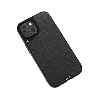 Abbildung von Mous Hülle für iPhone 15 Plus MagSafe Kompatibel Case Limitless 5.0 Schwarzes Leder Handyhülle Schutzhuelle